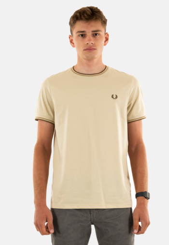 Tee shirt fred perry twin tipped z53 oat/wrmst/shdsto