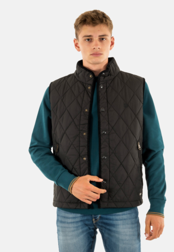 Gilets ss manche superdry quilted estate 9kk meteorite black