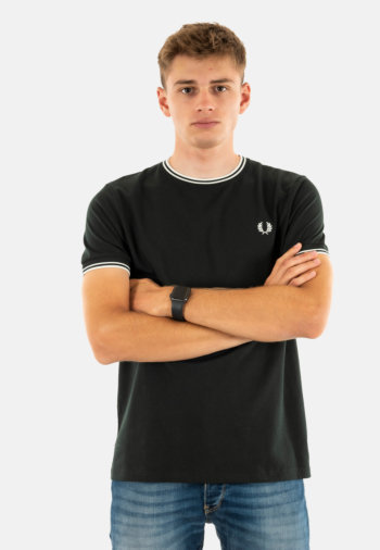 Tee shirt fred perry twin tipped t50 nightgreen/snwht