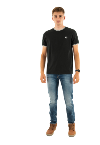 Tee shirt fred perry twin tipped t50 nightgreen/snwht