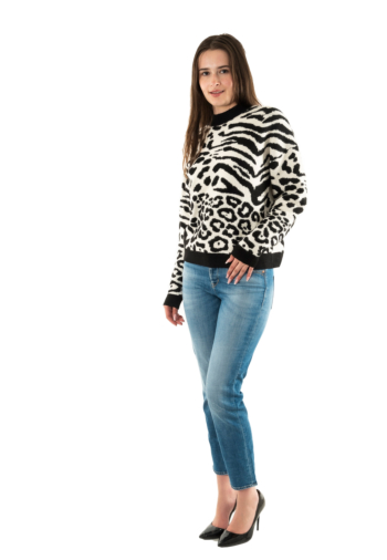 Pull hiver morgan 252-mfelixa ivoire/noir