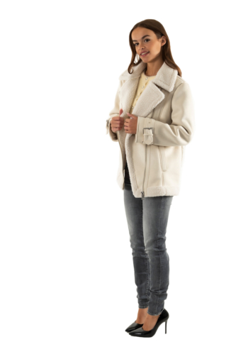 Manteaux guess jeans maristella g012 cream white