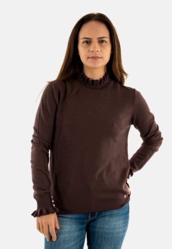 Pull hiver la petite etoile solferino 16 marron