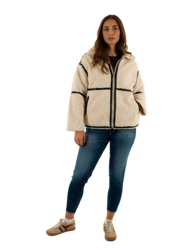 Blousons et vestes only paris teddy white sand black