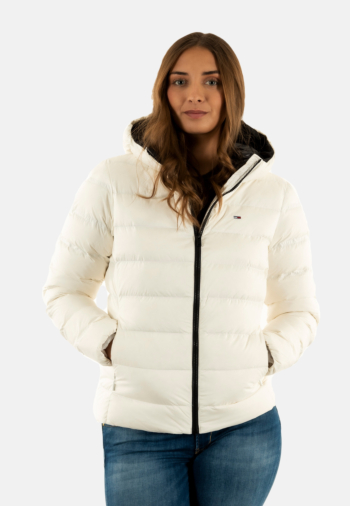 Doudounes tommy jeans slim hood prnt ybl ecru