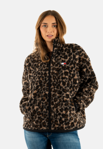 Sweat tommy jeans zip through badg 0hd leopard aop