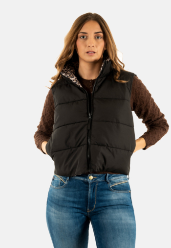 Doudounes only new tammy black reverse leo print