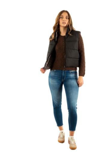 Doudounes only new tammy black reverse leo print