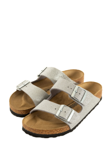 Sandales - nu-pieds birkenstock arizona syn regular shiny glitter silver