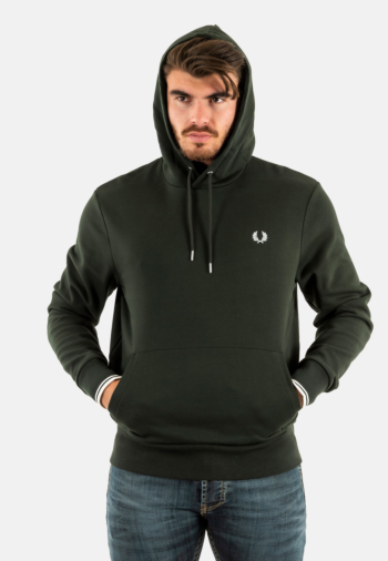 Sweat fred perry tipped hooded sweatshirt t50 nightgreen/snwht