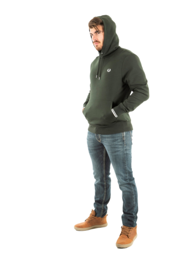 Sweat fred perry tipped hooded sweatshirt t50 nightgreen/snwht