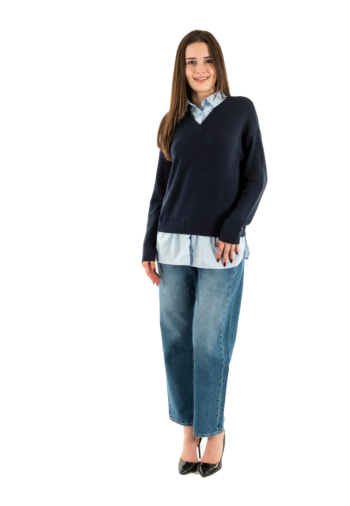 Pull hiver only dagmar night sky kentucky blue woven/rhinestones