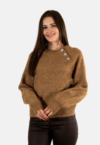 Pull hiver only lauren cocoa créme melange