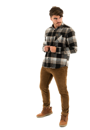 Chemise Benson & Cherry lasquare noir/camel