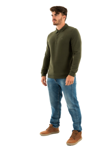 Polos manches longues Benson & Cherry miami kaki