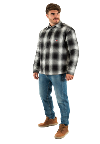 Chemise tommy jeans quilted padded o bds black / check quilted