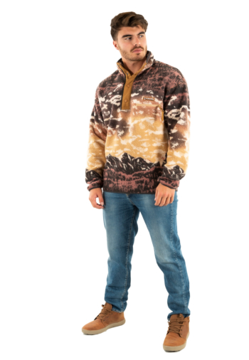 Pull hiver columbia helvetia ii printed half 225 camel brown sis