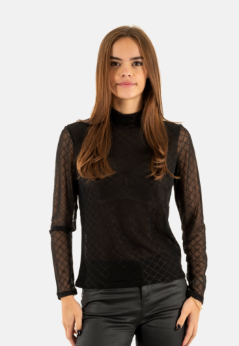 Tee shirt manches longues morgan 252-tmesh noir