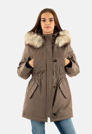 Blousons et vestes only iris stone gray nature fur