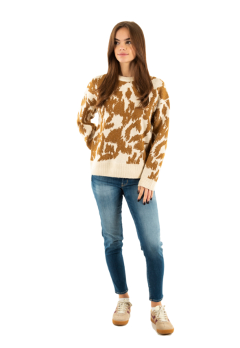 Pull hiver only gigi birch golden brown glitter