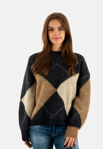Pull hiver only noemie night sky cocoa creme/biscotti/melange/argyle