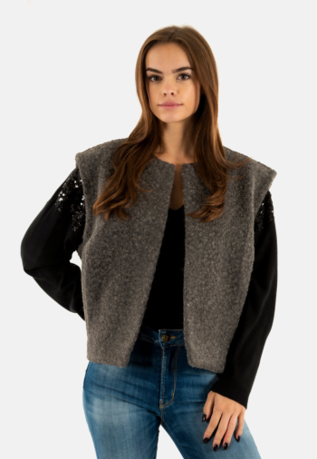 Gilets cardigans only mila life dark grey melange