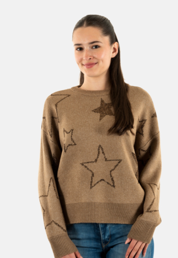 Pull hiver only rosie cocoa créme mel/cobber glitter rockstars