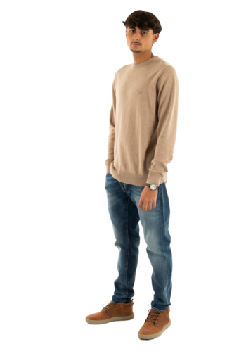 Pull hiver superdry essentials c83 taupe marl