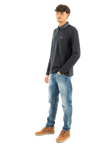 Polos manches longues Benson & Cherry gabanalong marine