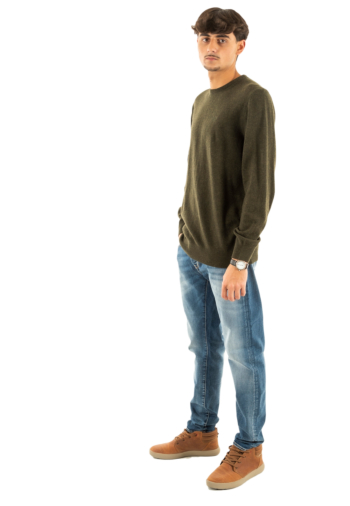 Pull hiver barbour essential lambswool crew neck gn71 seaweed
