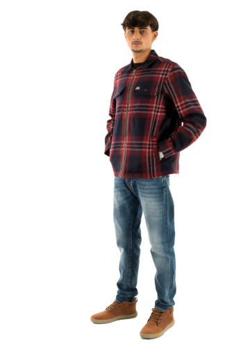 Chemise superdry wool miller h8s michigan check navy