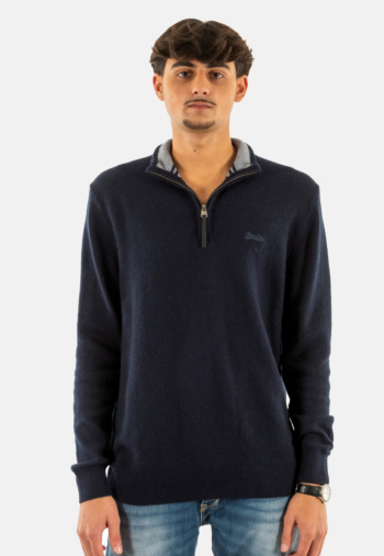 Pull hiver superdry wool blend h5c charred navy marl