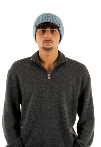 Bonnets tommy jeans flag pima c2b brisk blue