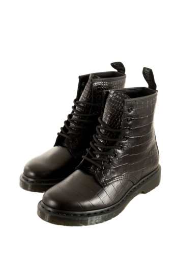 Bottines dr martens 1460 croco black atlas croc emboss