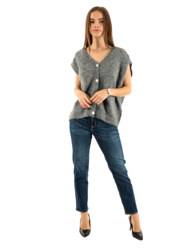 Gilets cardigans only azu dark grey melange