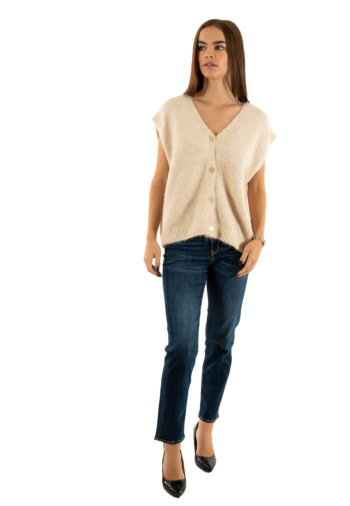 Gilets cardigans only azu sandshell melange