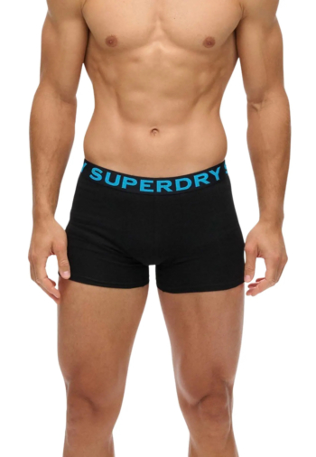 Calecons et slips superdry boxer triple pack 1mn black/neon