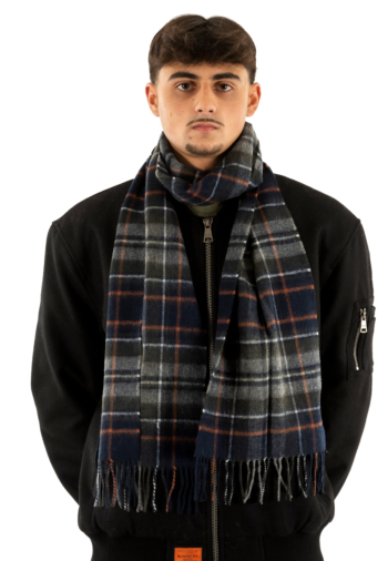 Echarpe barbour new check tartan ny95 navy/dark ginger