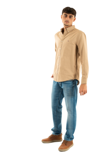 Chemise tommy jeans reg oxford aen dark dune