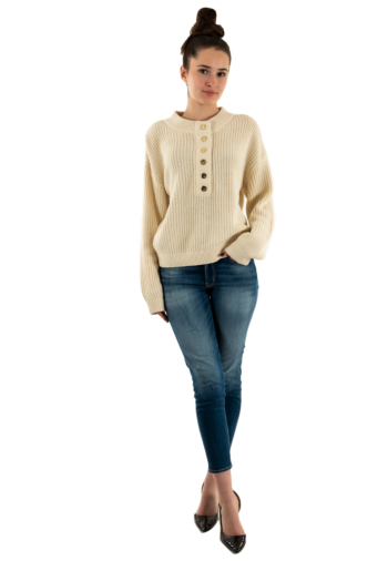 Pull hiver only nina birch gold button
