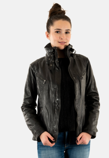 Blousons cuir rose garden annie black