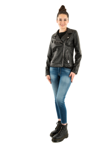 Blousons cuir portman portulip noir