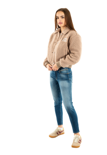 Blousons et vestes tommy jeans teddy varsity guq malted milk