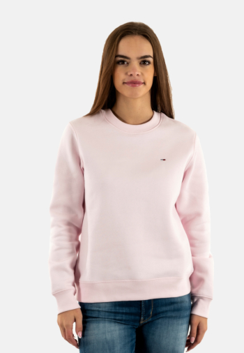 Sweat tommy jeans reg s flag crew tog light pink