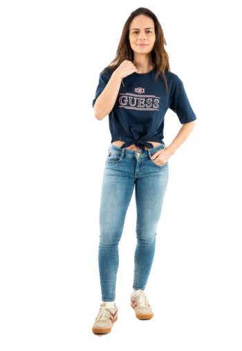 Tee shirt guess jeans martina g7r1 silk blue