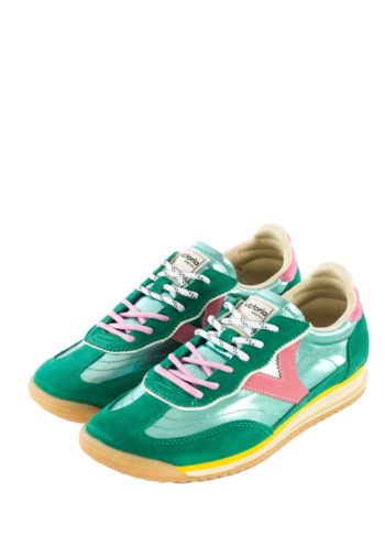 Baskets basses victoria saturno nylon & serraje metal 612 jade