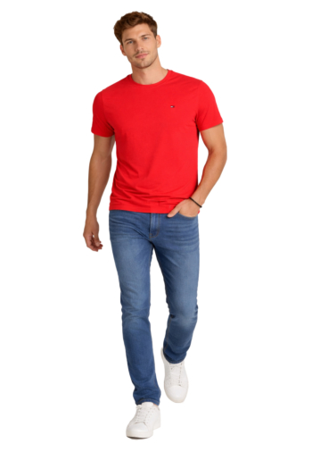 Tee shirt tommy jeans dm0dm04411 xl0 terracotta red