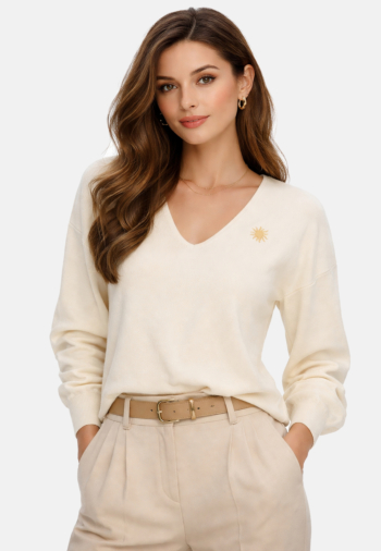 Pull leger only cava birch light gold sun emb
