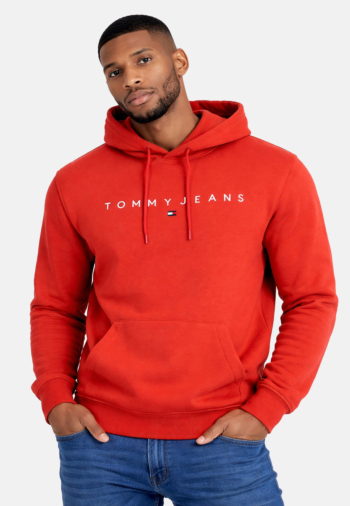 Sweat tommy jeans reg linear logo xl0 terracotta red