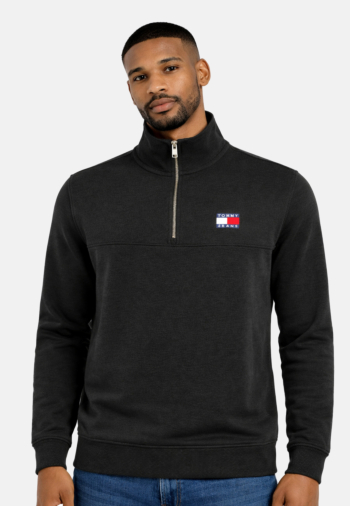 Sweat tommy jeans reg badge qz bds black htr